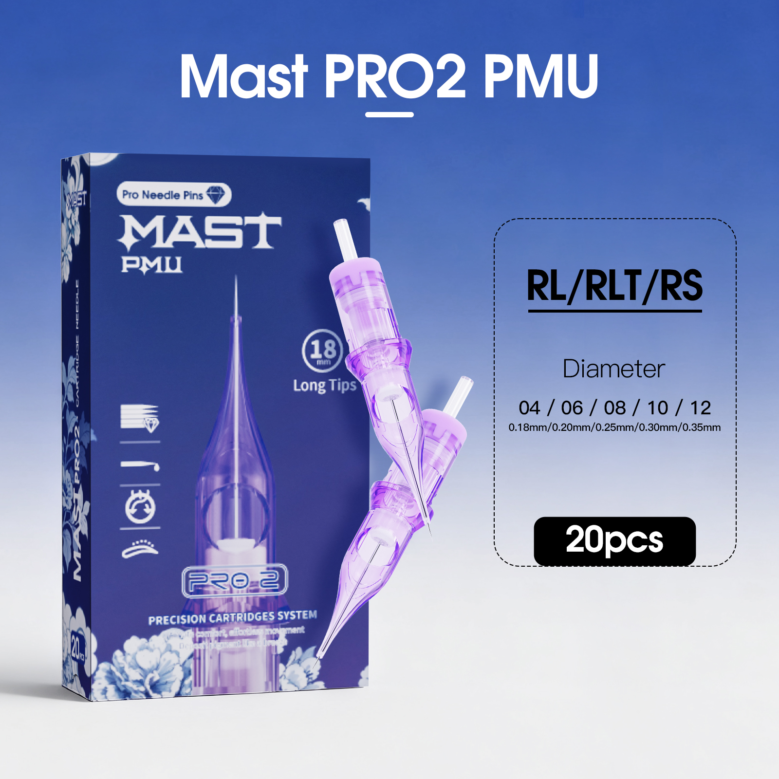 マスト Pro2 PMU タトゥーカートリッジ針 RL/RS/RLT タイプアートメイク針タトゥーマシン用タトゥーカートリッジアクセサリー