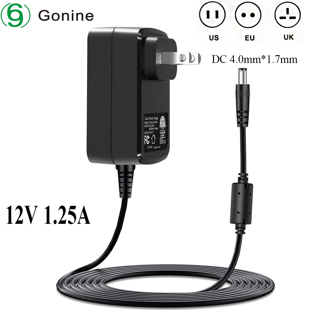 15W AC 電源アダプタコード AC - DC 12V 1.25A 500mA 電源アダプタ、プラグ 4.0mm x 1.7mm Echo Dot 第 4 世代 2020 など用