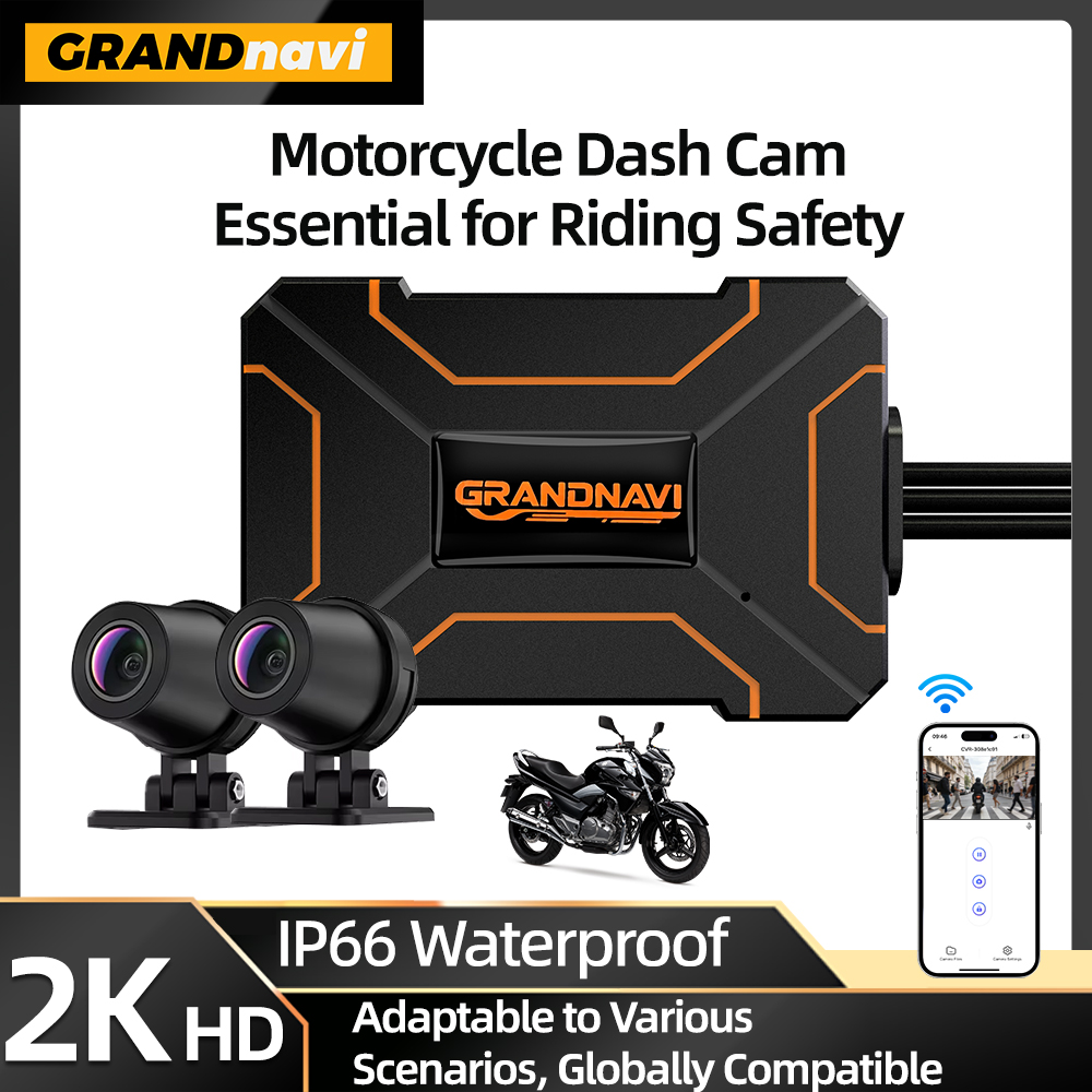 オートバイデュアル DVR 1080P 2K アクションカメラレコーダーフロント