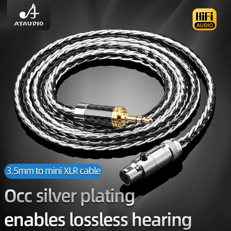 ATAUDIO HiFi ミニ XLR から 3.5 ミリメートルバランスイヤホンケーブルミニ XLR オスから 3.5 ミリメートルジャック AKG Q701 K240s K271 K702 K141 K171 K712 用