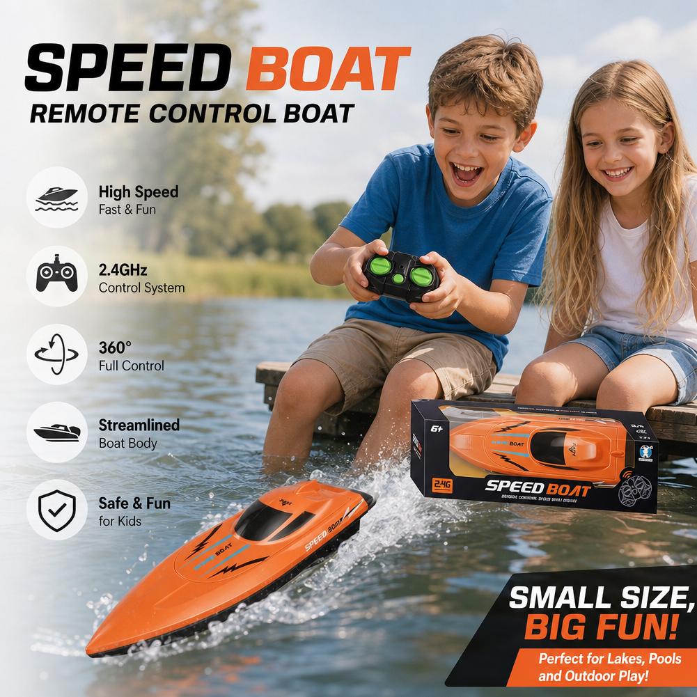 ワイヤレス RC レーシングボート 2.4GHz 抗干渉ツインプロペラ防水船体電気玩具子供のための水遊び