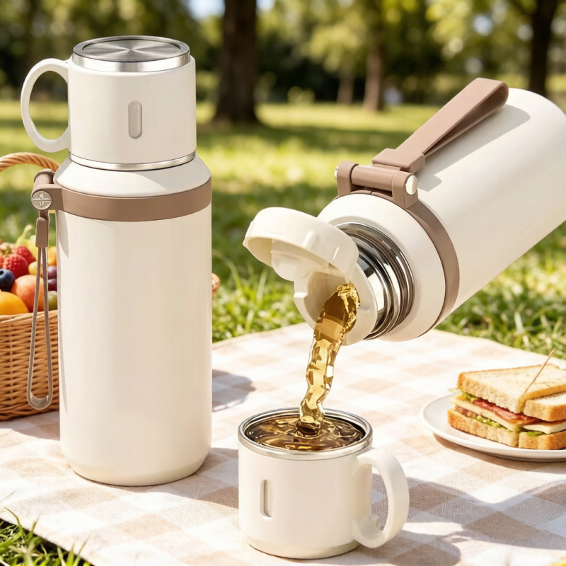 600ml ステンレス鋼コーヒーカップ、旅行用熱漏れ防止マグ、オフィスビジネススタイル紅茶用魔法瓶ボトル