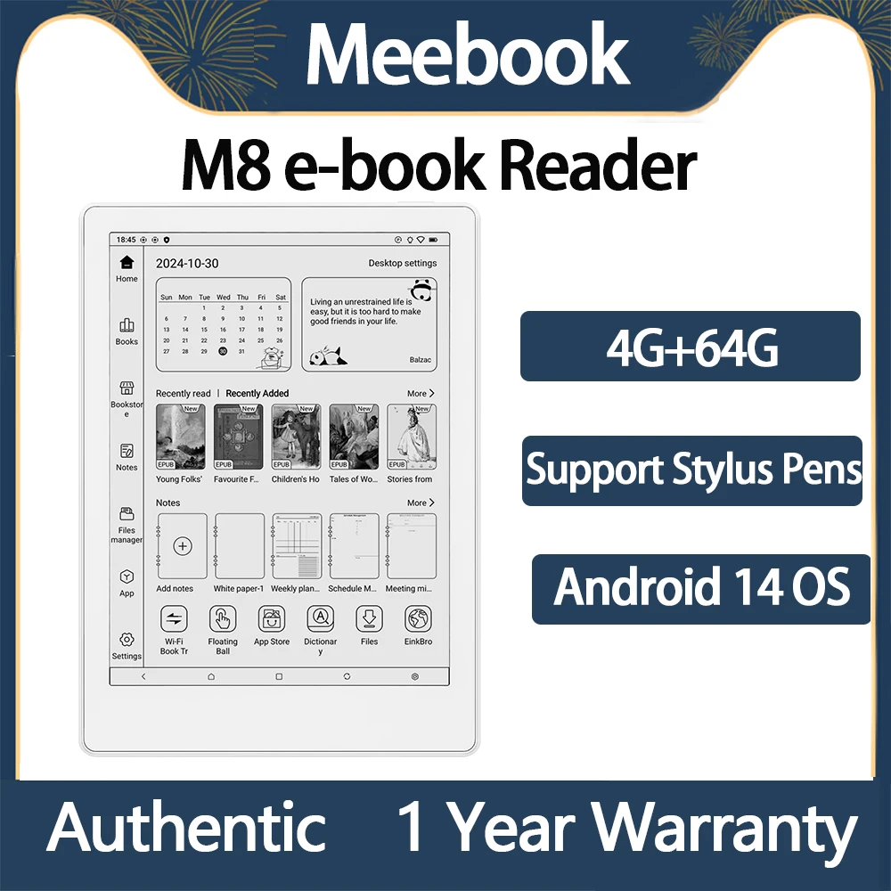 新しい到着オリジナル Meebook M8 電子ブック リーダー 7.8 インチ E インク スクリーン Android 14 電子ブック リーダーと高速リフレッシュ 4 グラム RAM 64 ギガバイト ROM