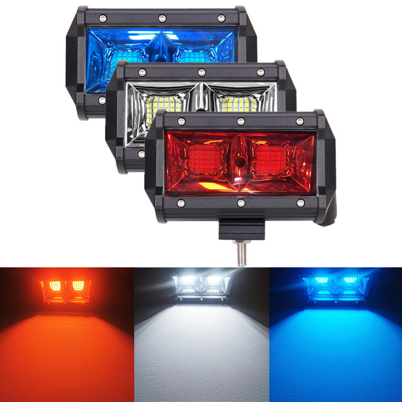 ストロボフラッシュ 5 インチ 96 ワット 54 ワットワークライト LED バー警告運転フォグランプオフロード 4x4 ジープ ATV トラック白赤青 DC12V 24V