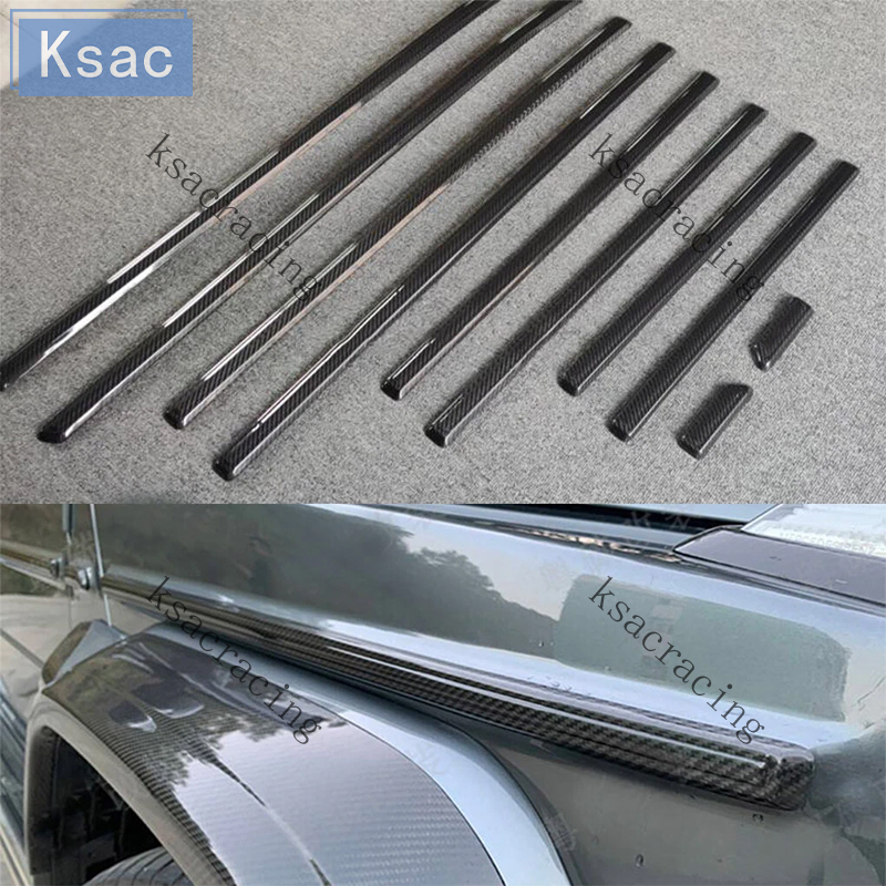 10 個ドライカーボン繊維 bodymolding トリムストリップメルセデスベンツ G クラス w463 w464 w465 G63 G550 G500 G65 G55 G400D 1999-2026