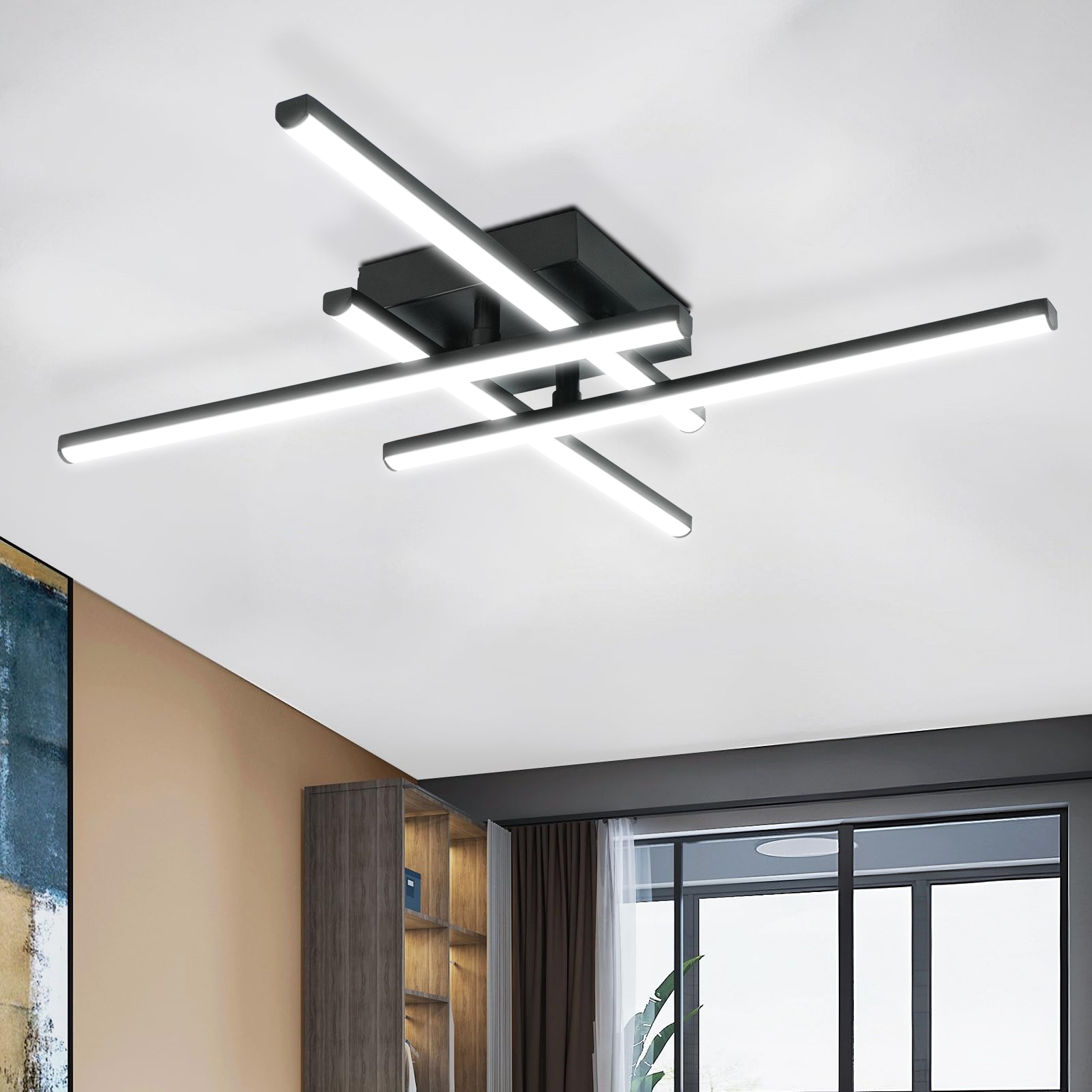 新しいモダンな Led シーリングライト黒シーリングランプリビングルームベッドルーム書斎用 Led ライト部屋の天井照明器具
