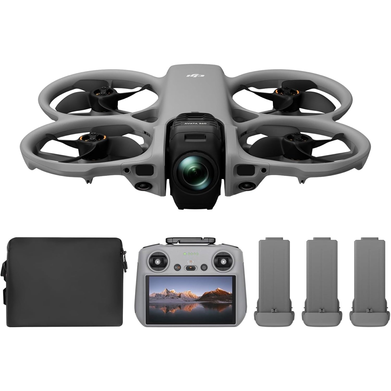 DJI Avata 360 Fly More Combo (RC 2), 8K 360° Camera with 1-Inch Sensor, FPV Aerial Drone, Built-In Screen Controller,3 Batteries
