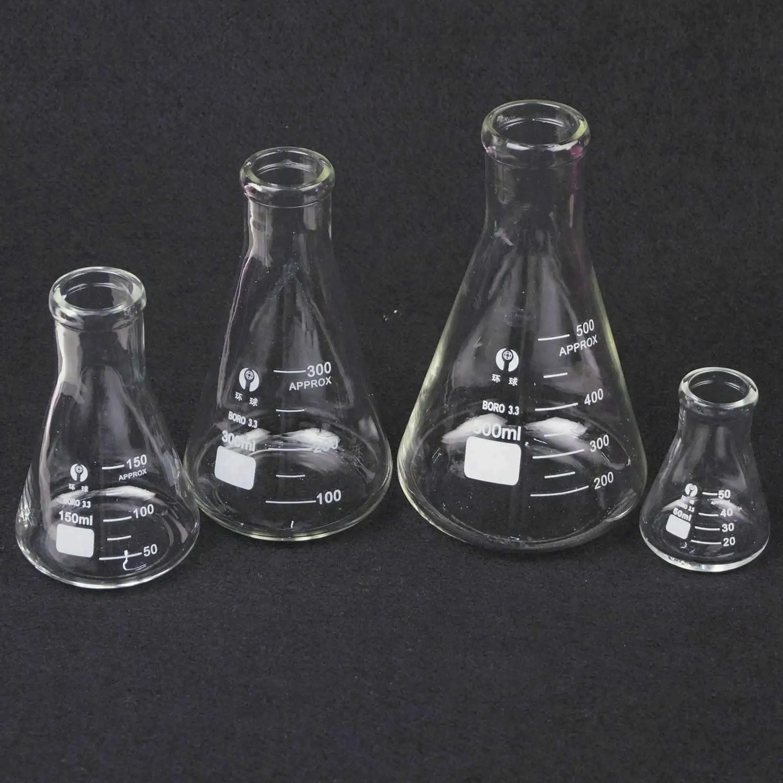 50/100/150/200/250/300/500/1000/2000/3000/5000ml ホウケイ酸ガラス製円錐形エルレンマイヤーフラスコ（実験用）