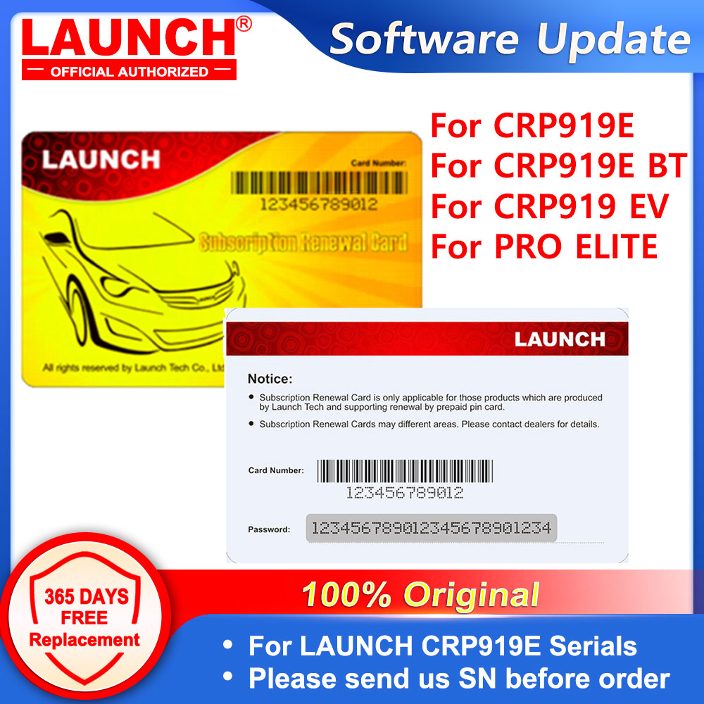 LAUNCH Pin カード リニューアル カー トラック ソフトウェア アップデート 1 年 X-431 CRP919E/ CRP919E BT/ PRO ELITE/ CRP919 EV 用