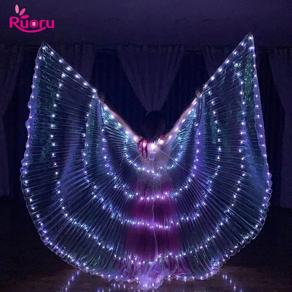 Ruoru 350 ピース LED 大人用 LED ウィングベリーダンスイシスウィングハロウィンウィングプロップ LED ケープランプウィングベリーダンス衣装