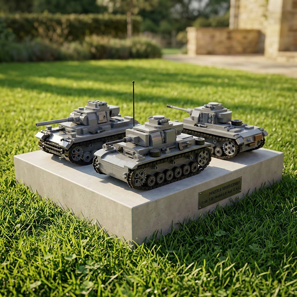 WW2 ドイツ III 号戦車 PZ III H J モデルビルディングブロックセット軍事陸軍車両レンガおもちゃコレクションギフト