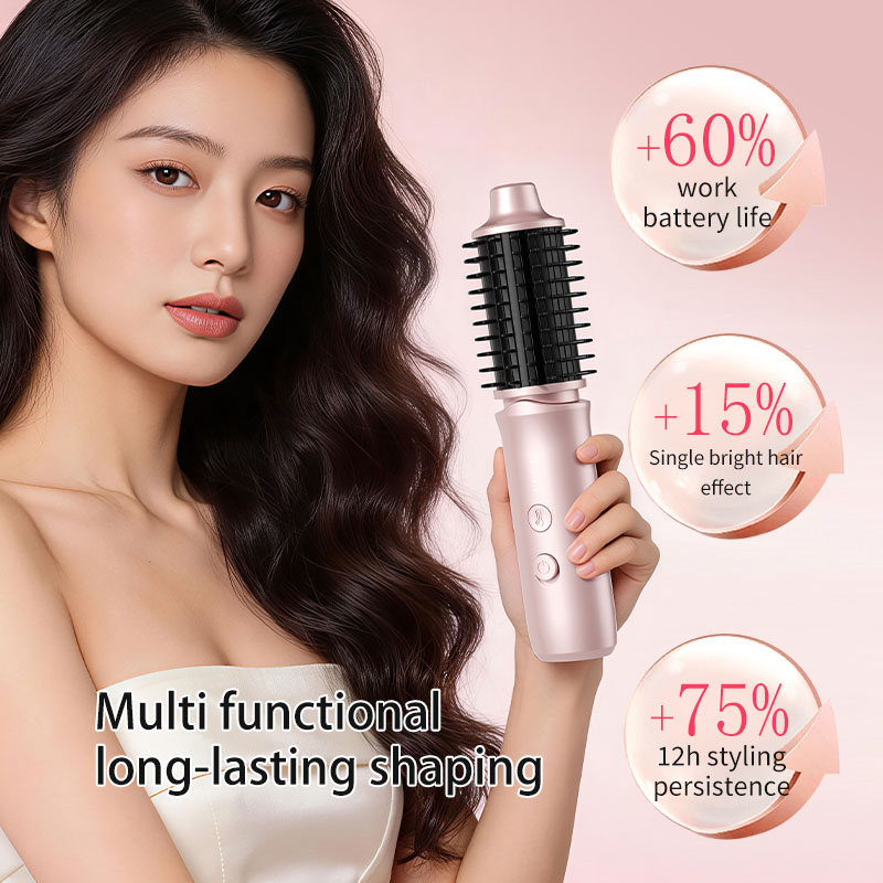 充電ワイヤレスヘアカーラー 2 で 1 矯正カーリングコームポータブルふわふわ高頭蓋トップヘアスタイリングツール
