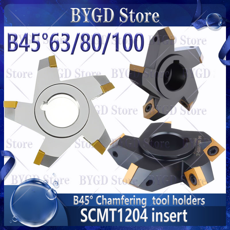 B45 SC12 45°三面取りディスク チップ式面取り ツールホルダ SMC SMD SCMT SCMT1204 アゲハV字カッタヘッド