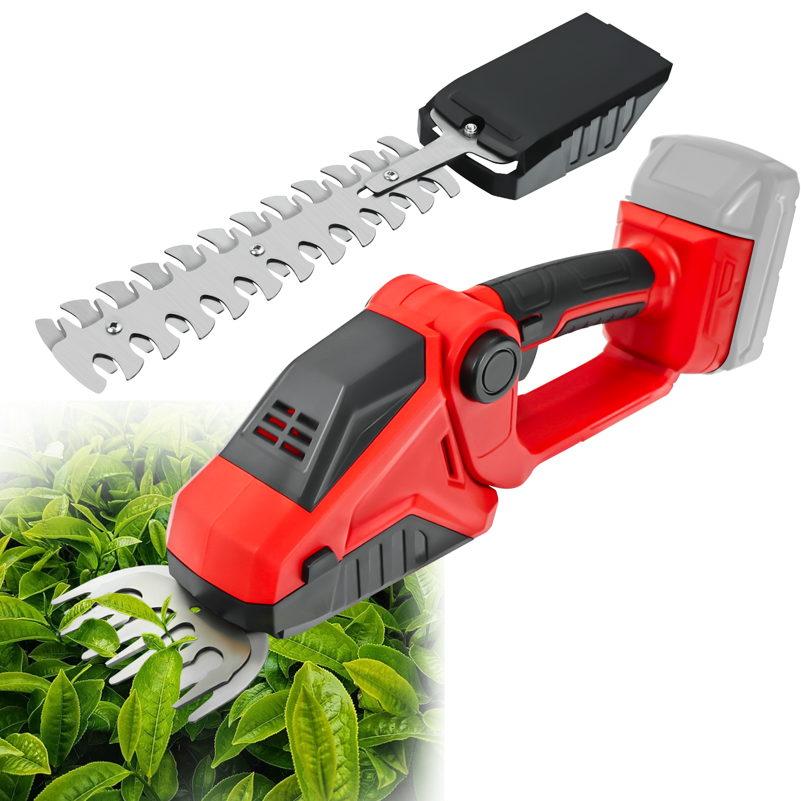 コードレスヘッジトリマー 電動草トリマー ブッシュトリマー 草鋏 ガーデンツール ミルウォーキー用 18Vバッテリー (バッテリーなし)