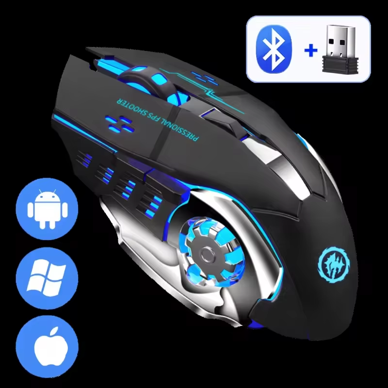 充電式ワイヤレスマウスゲーミングコンピュータサイレント Bluetooth マウス USB メカニカル E スポーツバックライト PC ゲーマーマウスコンピュータ用