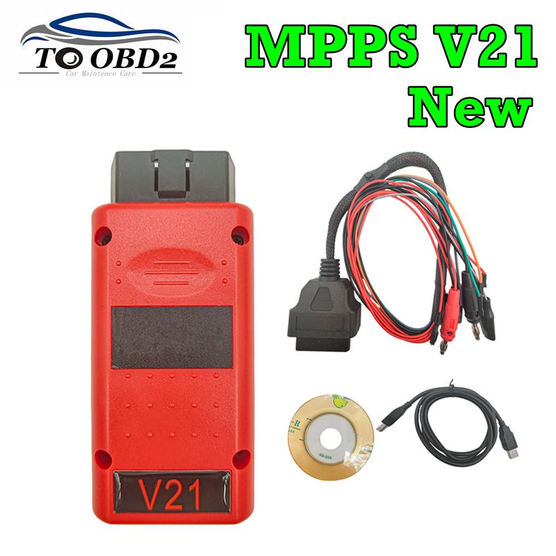 最新 MPPS V21 ロック解除バージョン寿命使用 Mpps V18 フルチップブレークアウトトリコアケーブル OBD2 ECU チップチューニングスキャナツール
