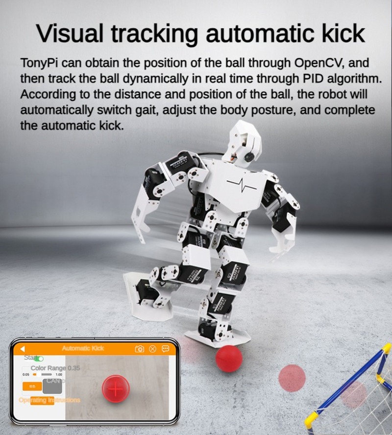 17 Dof 生体模倣ヒューマノイドロボット AI ヒューマノイドサーボロボット Raspberry Pi 4B または 5 Python プログラマブルキットサポート ChatGPT モデル