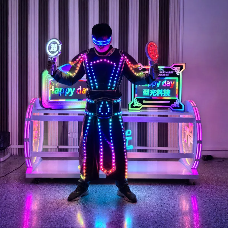 LED ライトアップ衣装男性用ナイトクラブレイブフェスティバル衣装ステージパフォーマンスウェアハロウィン一般コスプレ衣装 2026