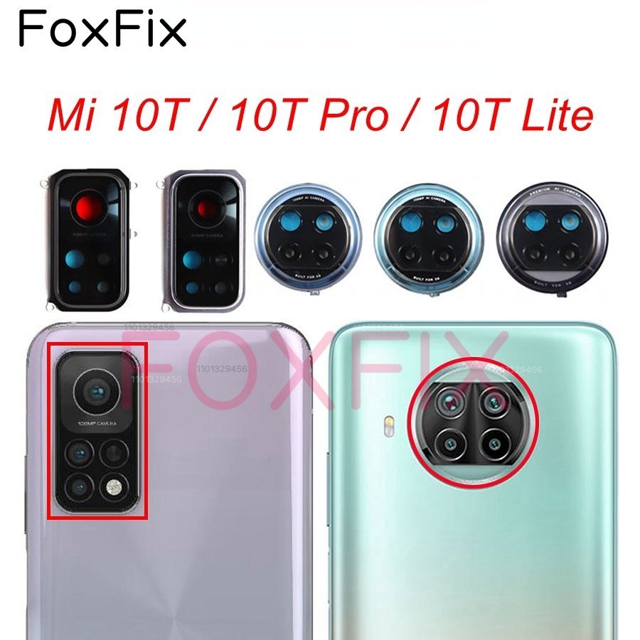 メインカメラガラスシャオ mi mi 10T Lite プロ 5 グラムリアバックカメラレンズガラスカバーフレームホルダーベゼル Mi10t プロ交換