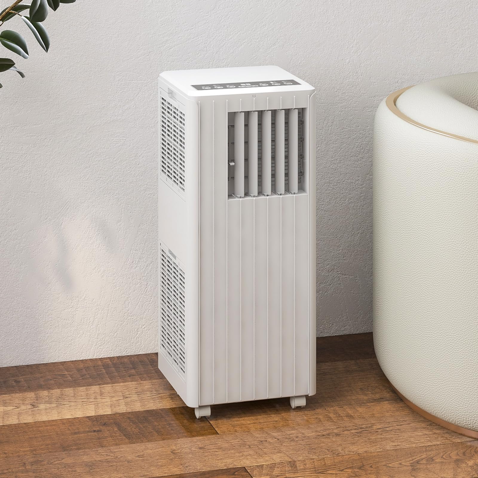 強力なポータブルエアコン 8000 BTU 5 In 1 ポータブル AC ユニット クールファンとドライリモコン 最大 450 平方フィートの部屋用の静かな操作 LED ディスプレイタイマーとフルウィンドウキット