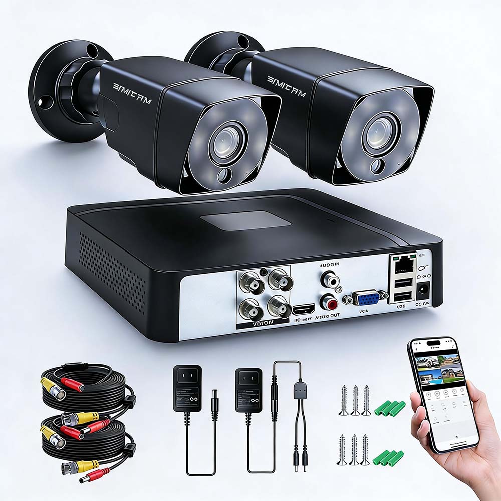 H.265 4CH 1080P 720P セキュリティカメラシステム 2 個 2MP 監視カメラホーム屋外屋内ナイトビジョンモーション検出