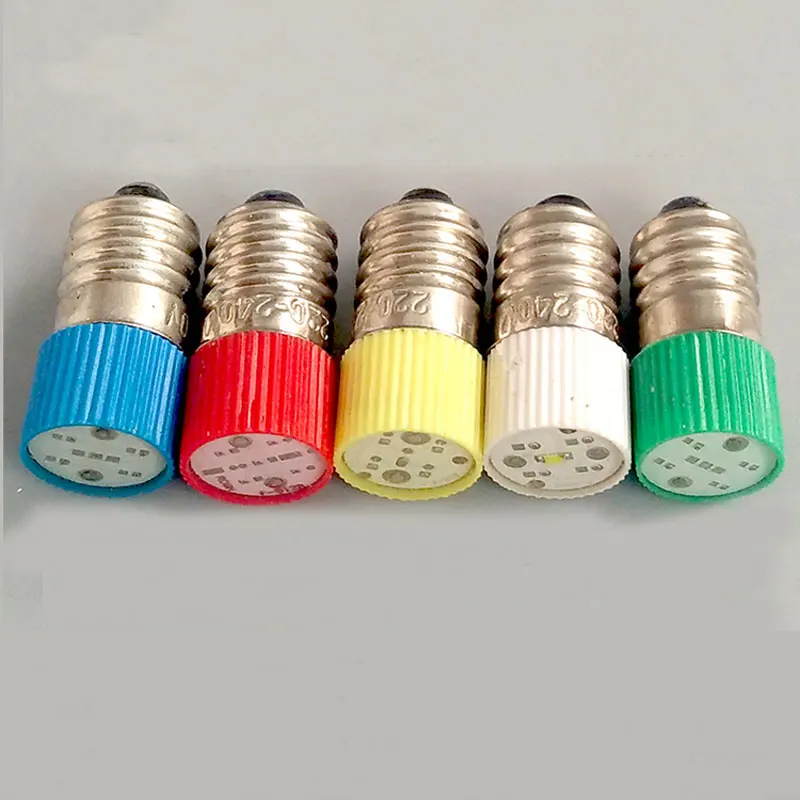 10 個 E10 LED 計器インジケーター電球 12V ボタンスイッチインジケーターランプ