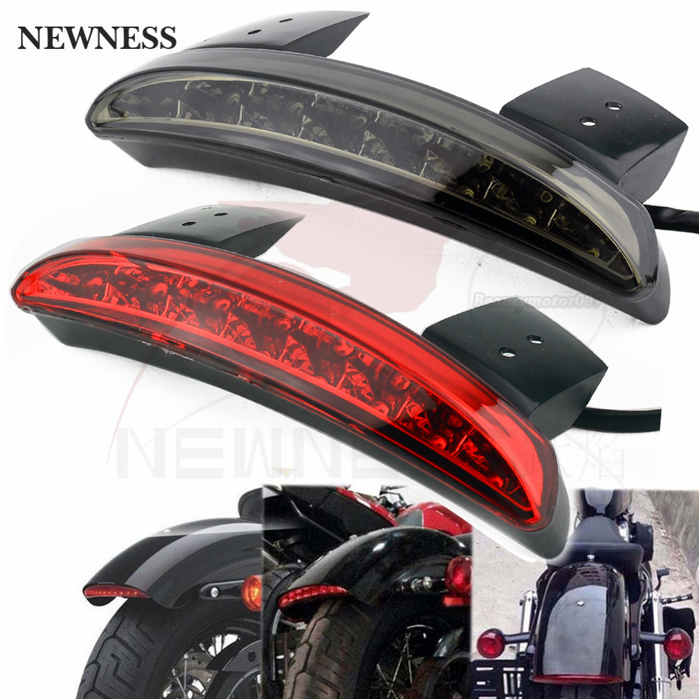 バイクオートバイライトリアフェンダーエッジ赤色 LED ブレーキテールライトバイクハーレーツーリングスポーツスター XL 883 1200 カフェレーサー