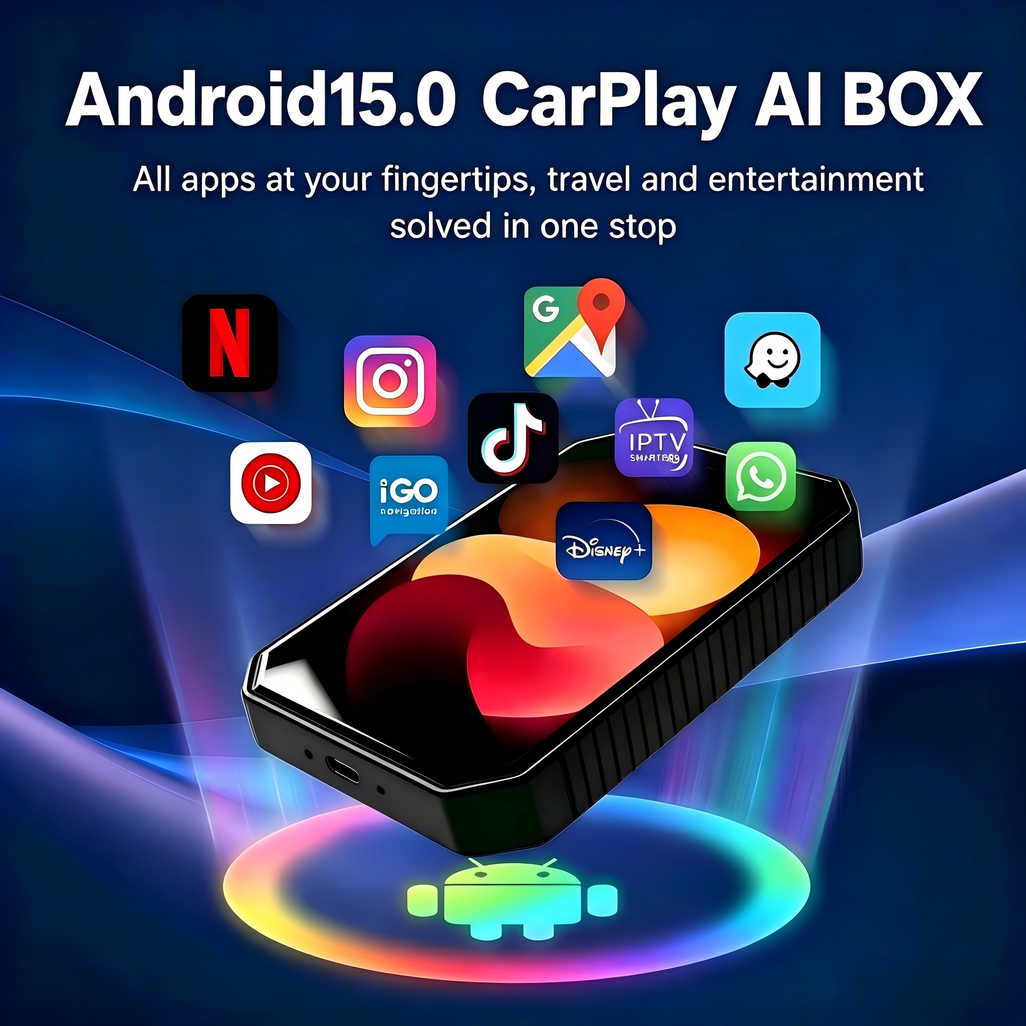 Android 15 CarPlay AI ボックス、ワイヤレス CarPlay