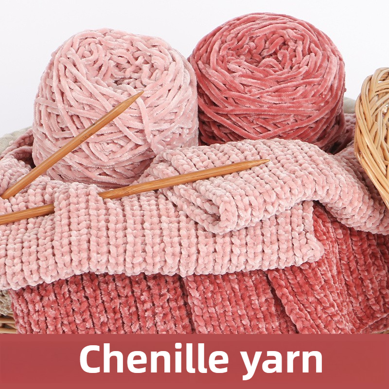 240g/pcs Chunky Chenille Yarn for Hand Knitting Shoes Hats Pillowcases Scarf Plain Crochet Glossy Puffy Warm Comfortable Winter