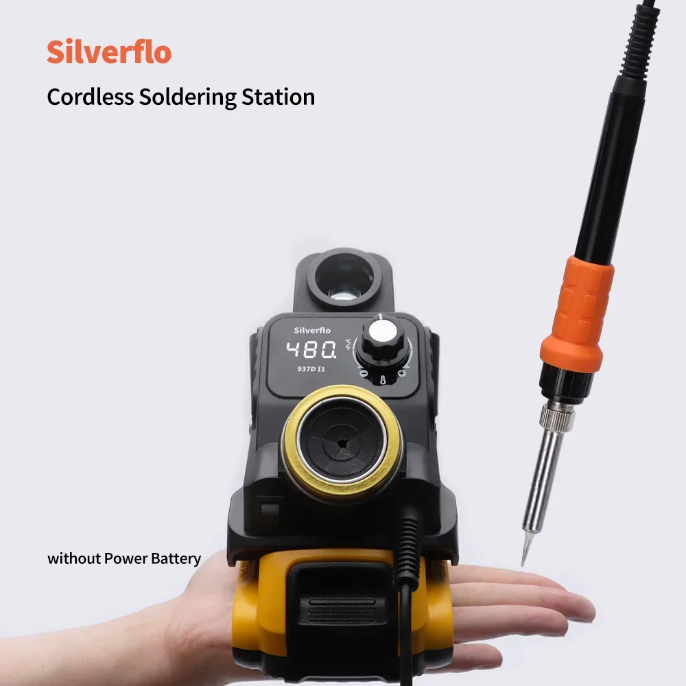 Silverflo オプションのコードレスはんだステーションはんだごてステーション、スリープモード付き DEWALT/ミルウォーキー/マキタ/バッテリー 18/20V 用