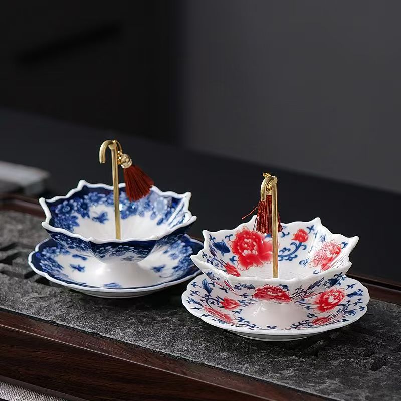 クリエイティブ傘の形のセラミックティーフィルター回転傘茶漏れ茶ボウルセット茶器セレモニーアクセサーティーテーブルの装飾