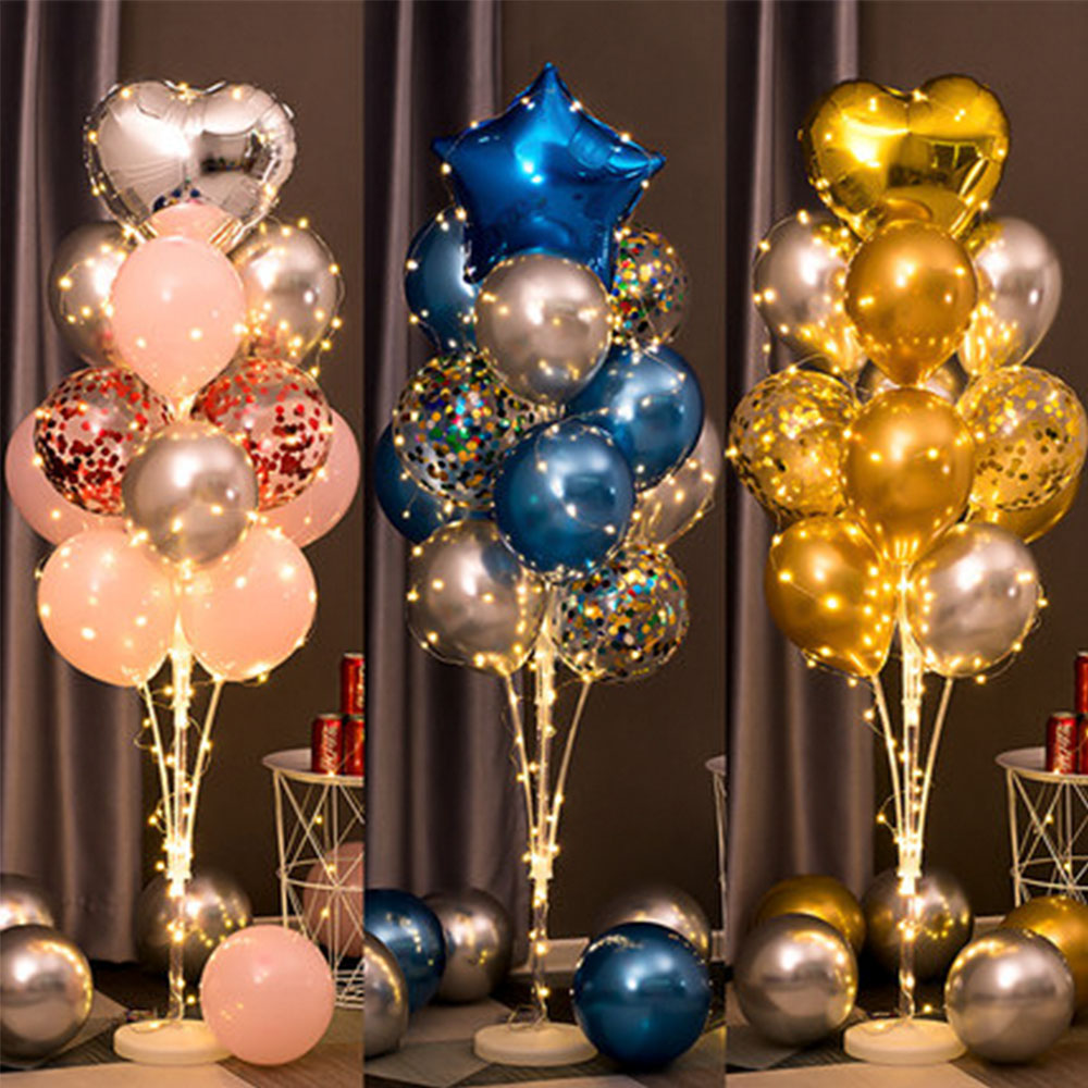 1.3M テーブルバルーンスタンドキット ストリングライト付きテーブルセンターピースバルーン 誕生日 ベビーシャワー クリスマスパーティーの装飾用