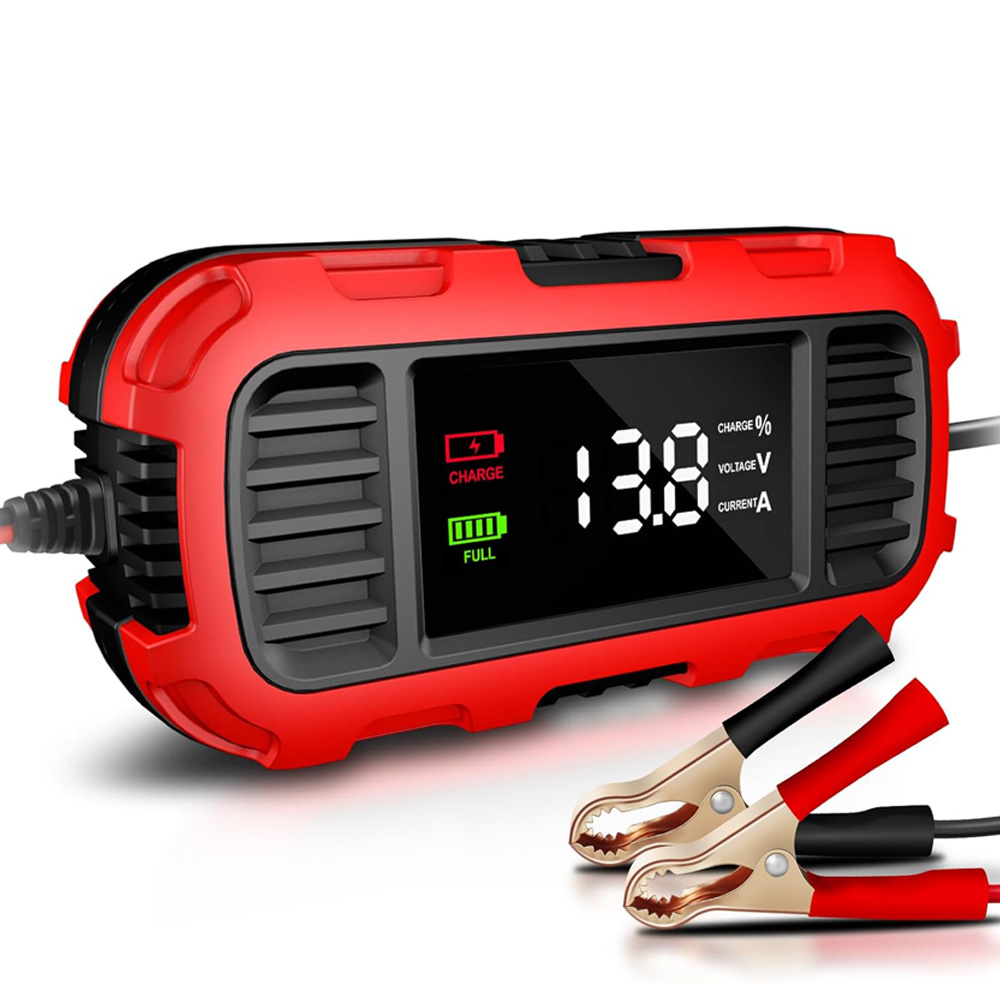 Foxsur 12V 2000mA 車のバッテリー充電器メンテナー 12V 4AH-30AH AGM ゲルウェットカルシウム VRLA 鉛酸オートバイ芝生バッテリー用