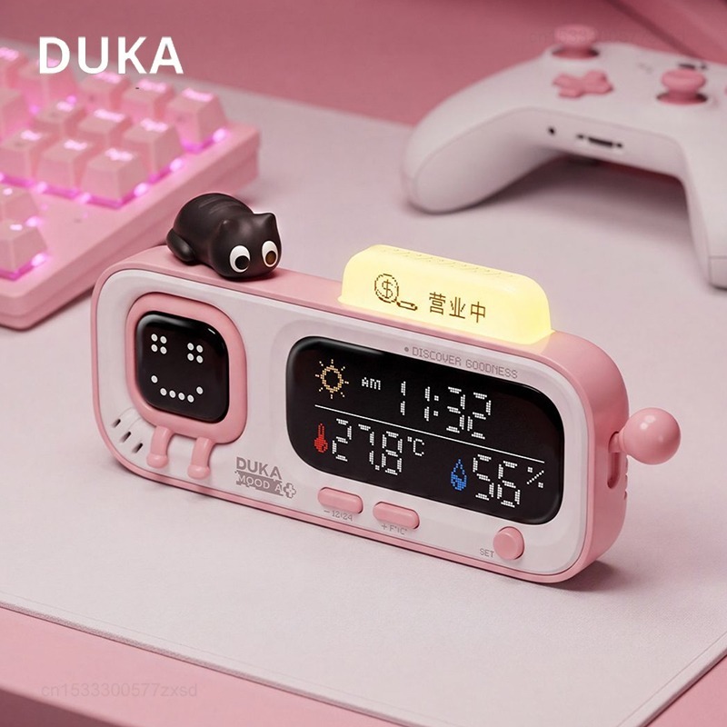 DUKA MOODA スマート温度と湿度時計電気デジタル湿度計温度計ホーム気象ステーションデスクトップ装飾