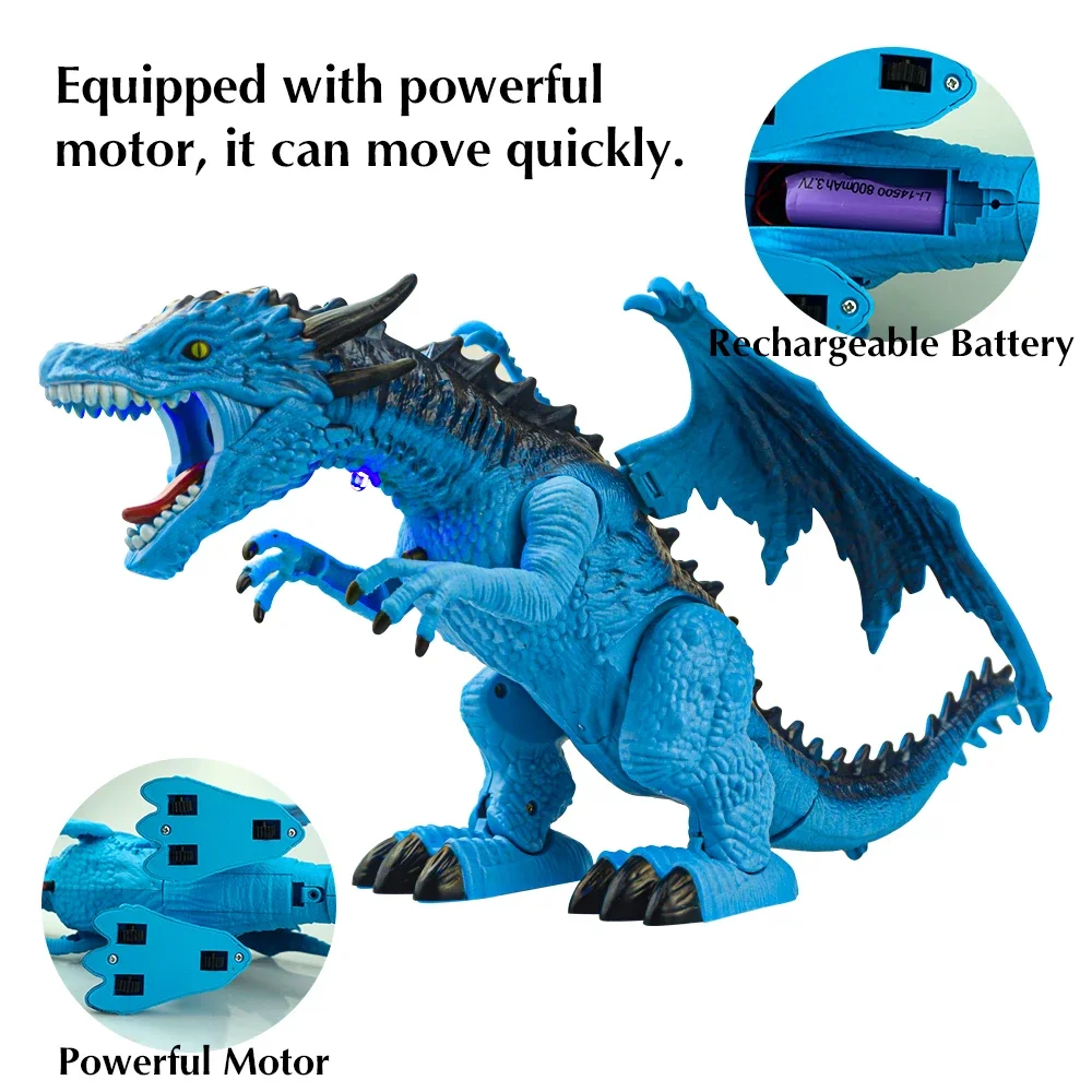 RC 動物のおもちゃリモコン恐竜ティラノサウルススプレー火災音音楽 LED ライト子供のおもちゃ男の子子供クリスマスギフト