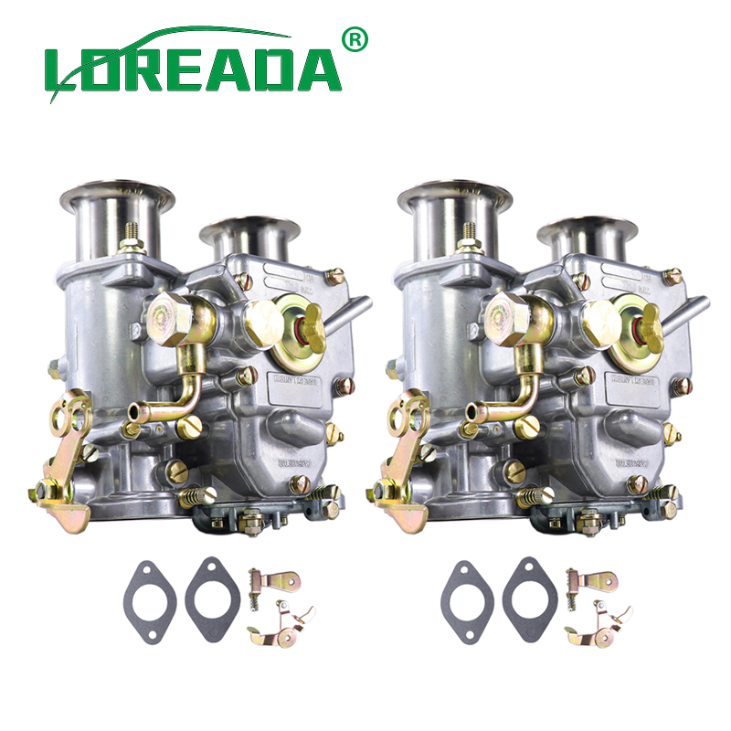 2 個 × 40 ミリメートル新しいキャブレター 40 DCOE 40DCOE ウェーバー炭水化物 Assy ツインチョーク 4 、 6Cyl 1975-1992 すべての VW V8 エンジン 199550.174