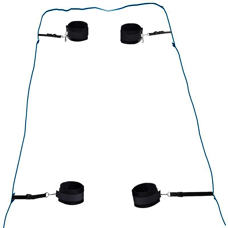 Sexual Bondage Restraints BDSM Bed Sex Toy Adjustable Handcuffs Wrist and Ankle Cuff Restraints Erotic Couple Games Gear Kit