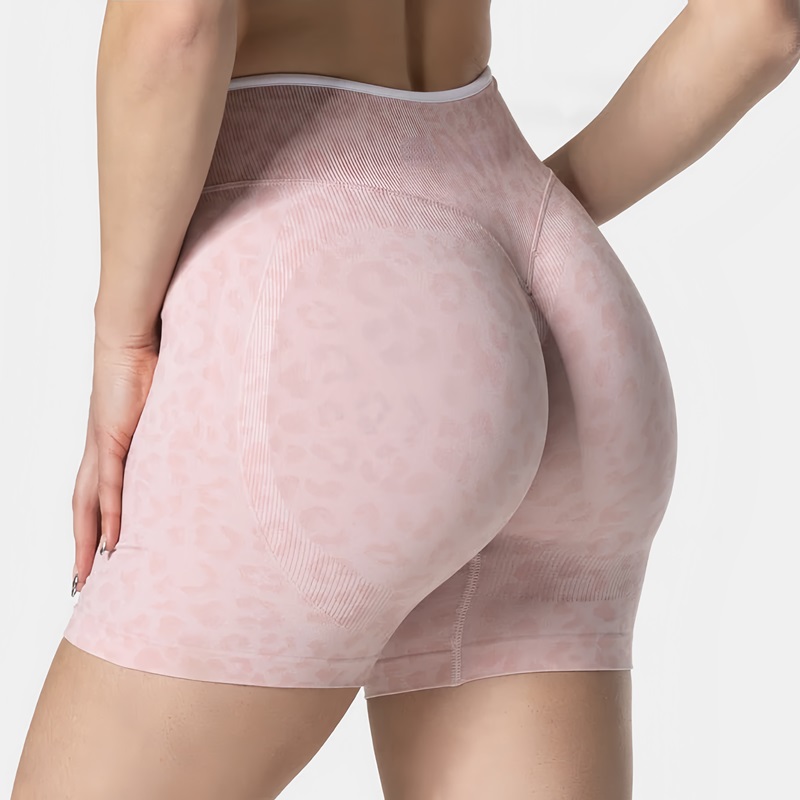 Sports Sculpt Scrunch Shorts Leopard Print Seamless Quick Dry Soft Comfy Running Workout Women Yoga Gym Pilates Fitness Shorts