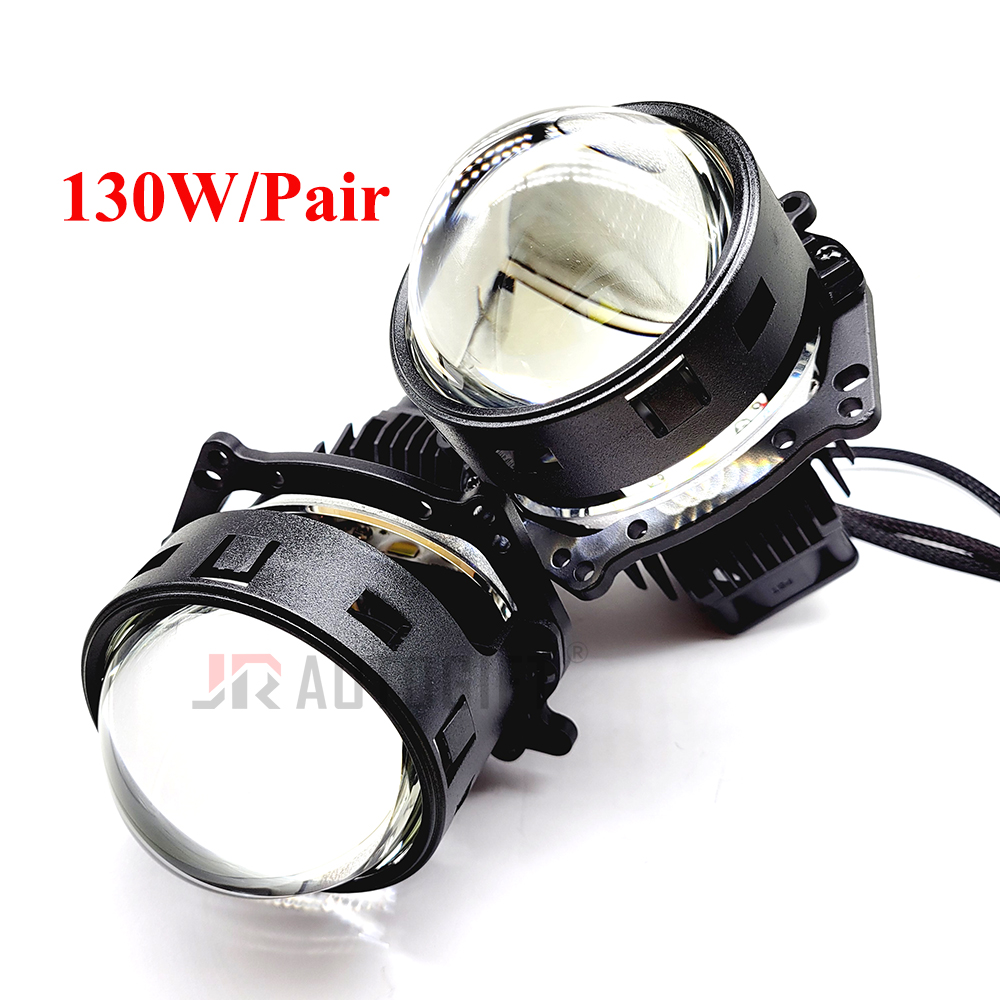 OEM ハイパワー 130 ワット Bi LED プロジェクターレンズヘッドライトカーライトアクセサリー 6000K レトロフィットキット 3.0 インチファンヒートシンク内蔵