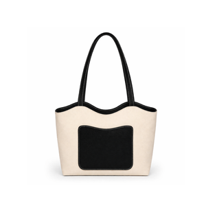 Elegant Women's Two-Tone Leather Handbag |   Spacious Shoulder Bag with Long Handles—Perfect for Daily Use, Work, and Travel—Premium Design