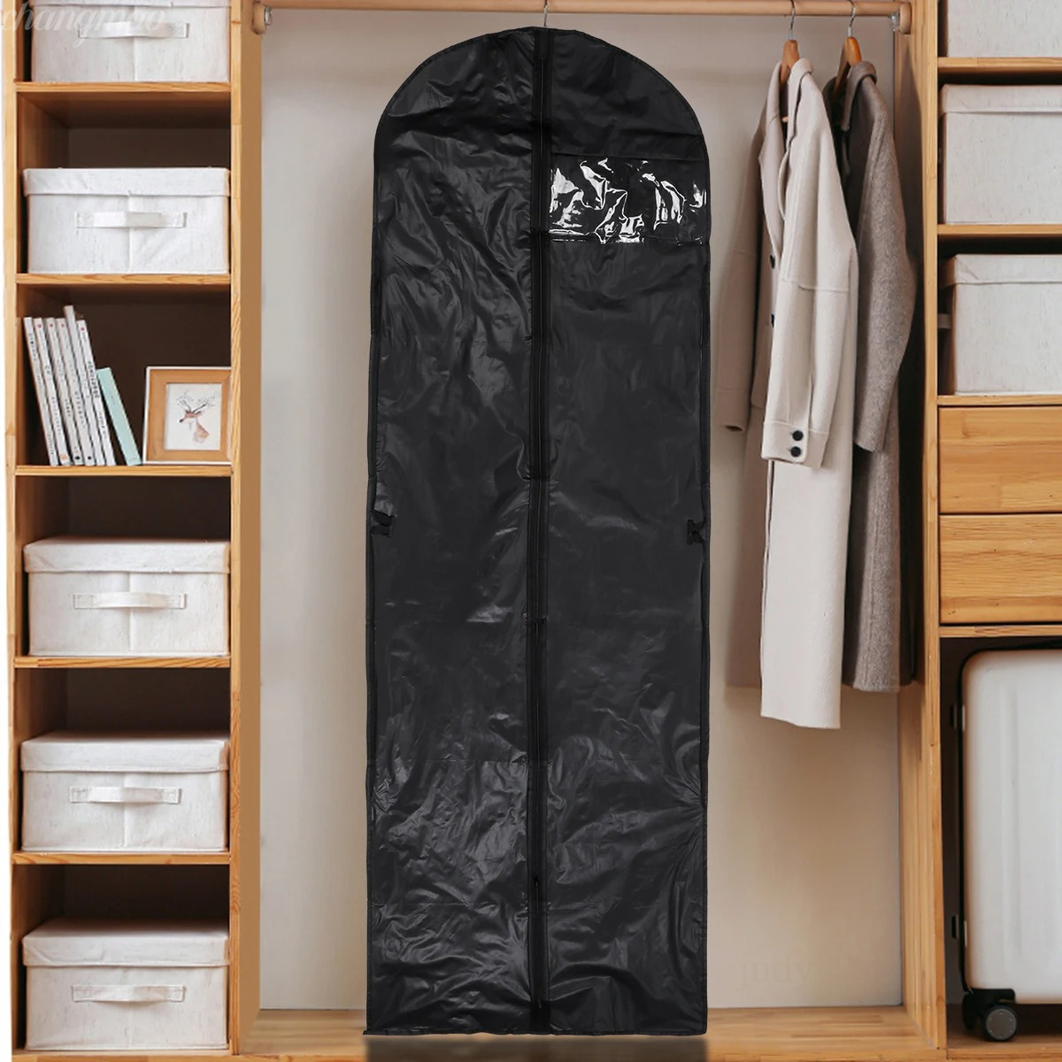 ウェディングドレスカバー ドレスバッグ 180cm スーツカバー 通気性 折りたたみ キャリー 収納 衣類 防塵 防湿