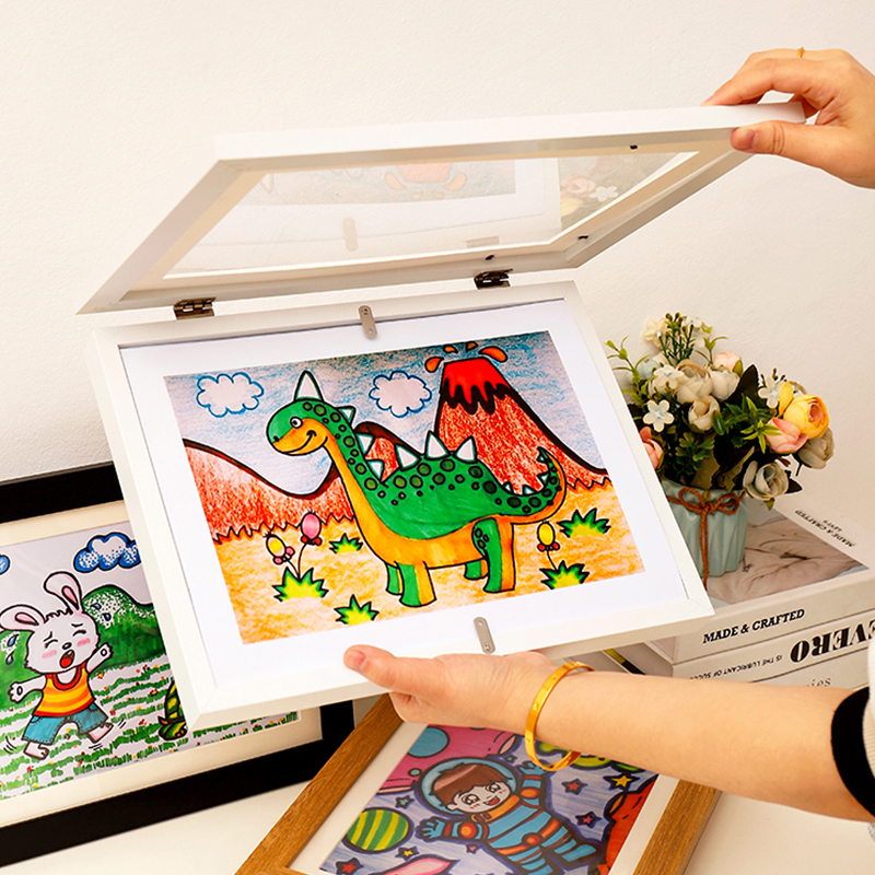 磁気アートフレーム子供のための A3 A4 変更可能な子供フォトフレーム描画絵画写真ディスプレイ収納フレーム