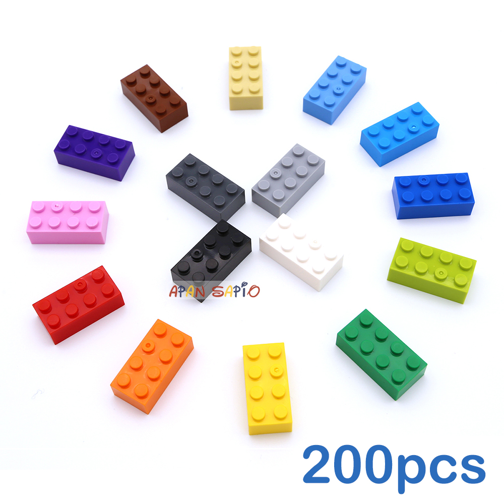 200 個 2x4 ドット DIY ビルディングブロック厚いフィギュアレンガ教育クリエイティブサイズ 3001 プラスチックおもちゃと互換性子供のため