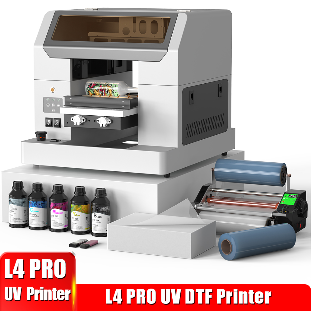 A4 UV プリンターマシン A4 UV フラットベッドプリンター、白インク混合システムサポート電話ケース用小型 UV プリンターアクリルウッド