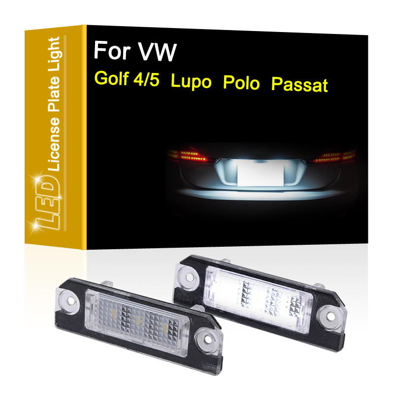 12V LED ナンバープレートランプ VW ゴルフ 4 91-05 ゴルフ 5 03-08 ルポ 98-05 ポロ 01-09 パサート 05-10 ホワイトナンバープレートライトアセンブリ