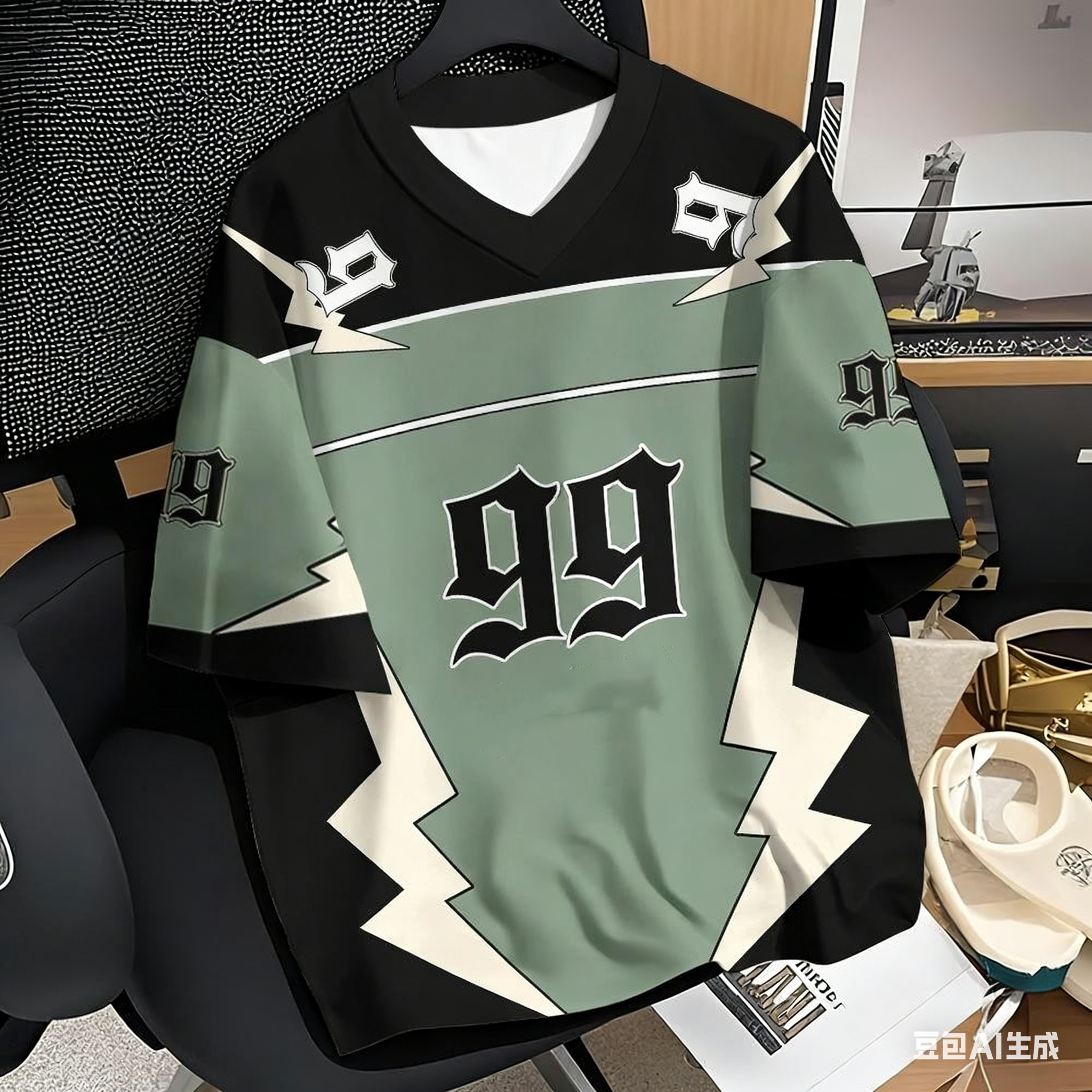 カップル衣装番号 99 カラーブロックプリント Tシャツ半袖スポーツルーズジャージ Tシャツヴィンテージオーバーサイズストライプ Tシャツ服