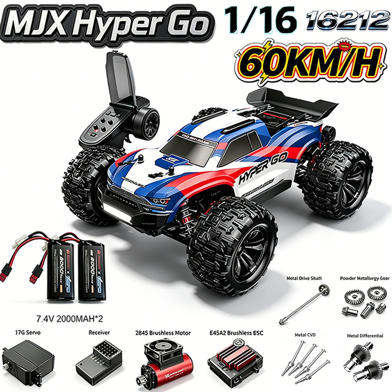 新しい MJX ハイパーゴー 16212 16213 16218 1/16 4WD RC カー 60 キロ/h ブラシレス RC レーシングカー 2.4 グラムリモートコントロールカーオフロードトラックのおもちゃ