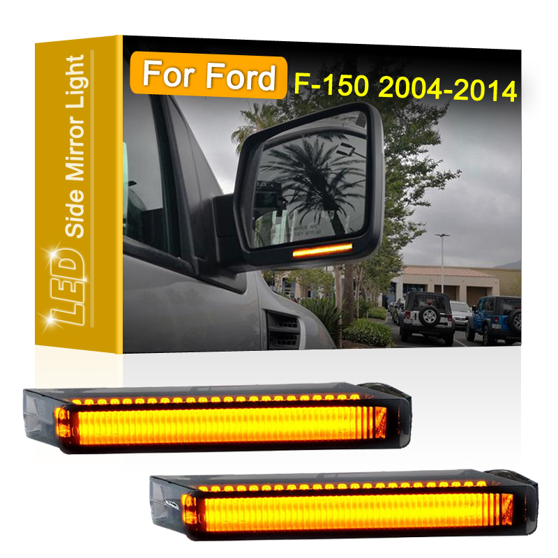 2 個 LED サイドバックミラーの下にターンシグナルインジケータライトフォード F150 F-150 2004 2005 2006 2007 2008 2009 2010-2014
