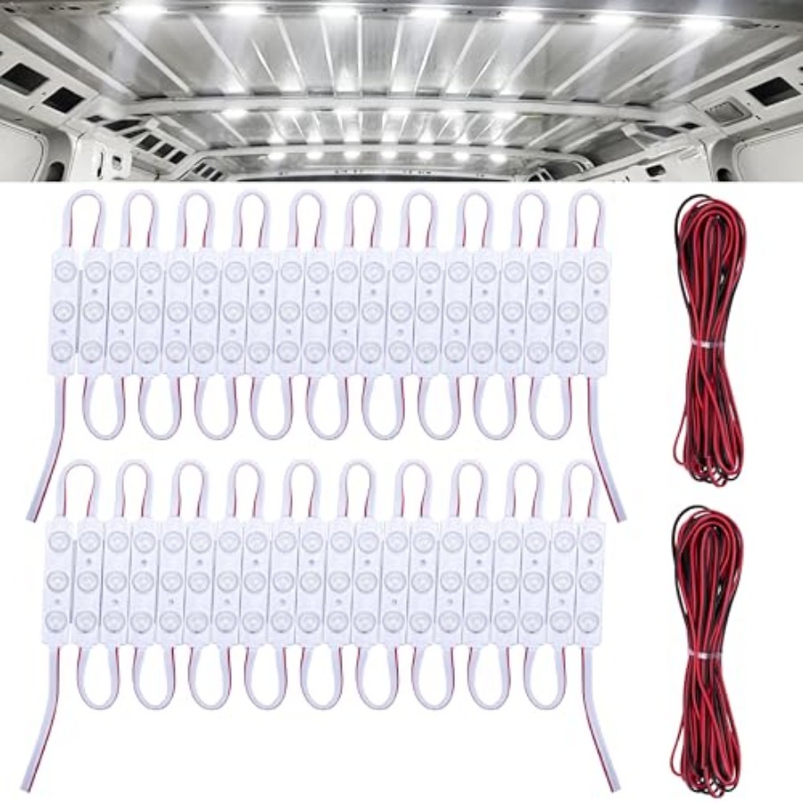 120 LED バン室内ライトキット、12V LED ライトストリップ、貨物バンアクセサリー、天井作業灯キット、密閉型トレーラーライト