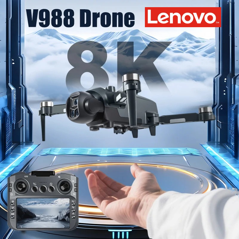 レノボ V988 ドローン 8K HD デュアルカメラ 4K プロフェッショナルリモコンスクリーン 5G WIFI ブラシレスモーター折りたたみ式 Quadcopter